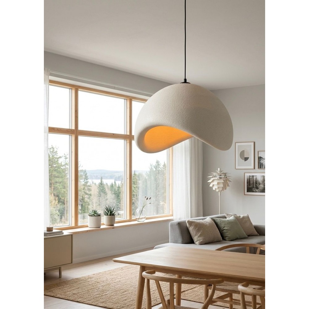 Beton Görünümlü Bohem Tekli Avize 35 CM